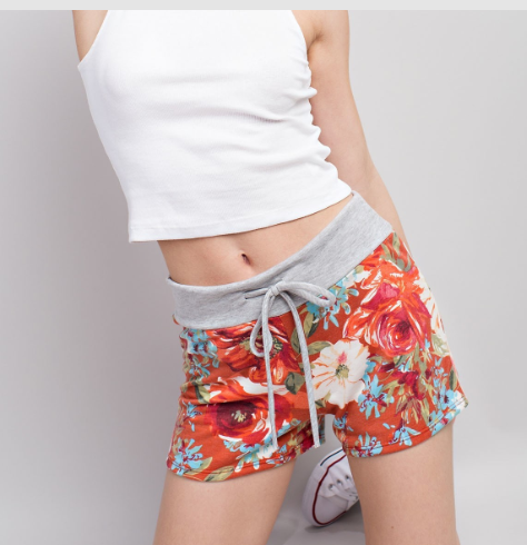Floral Shorts with Tie in front