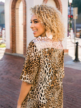 Leopard Kimono with Sequin detail across the shoulders
